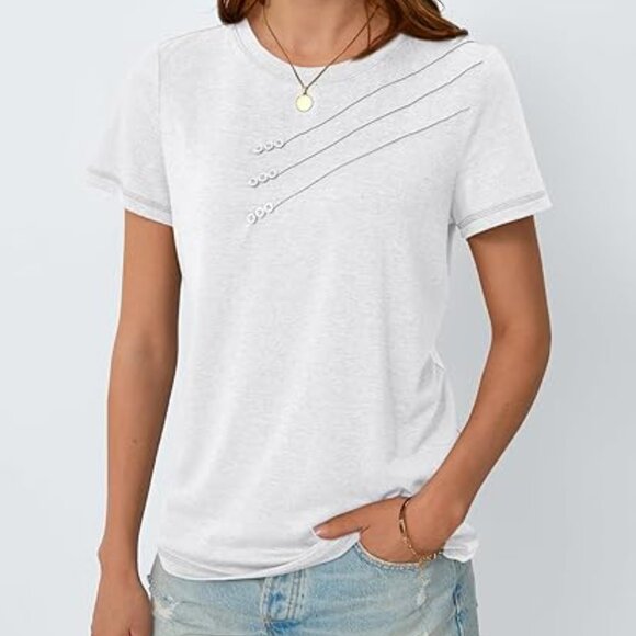 Womens Tshirts Short Sleeve Casual Summer - Picture 2 of 4